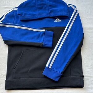 Adidas Kids Blue and Black Hoodie